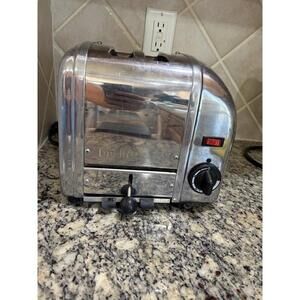 Vtg DUALIT  2 Slice Classic Toaster :2SLUS Chrome Made In England 120V- Works